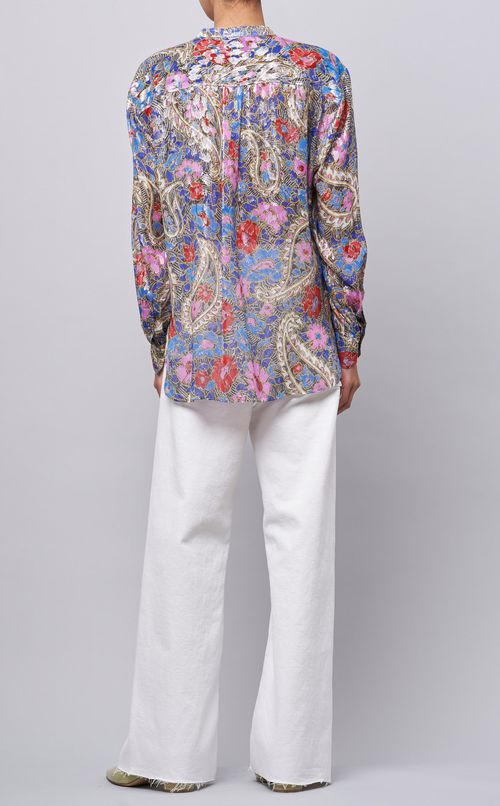 マルチカラープリントブラウス