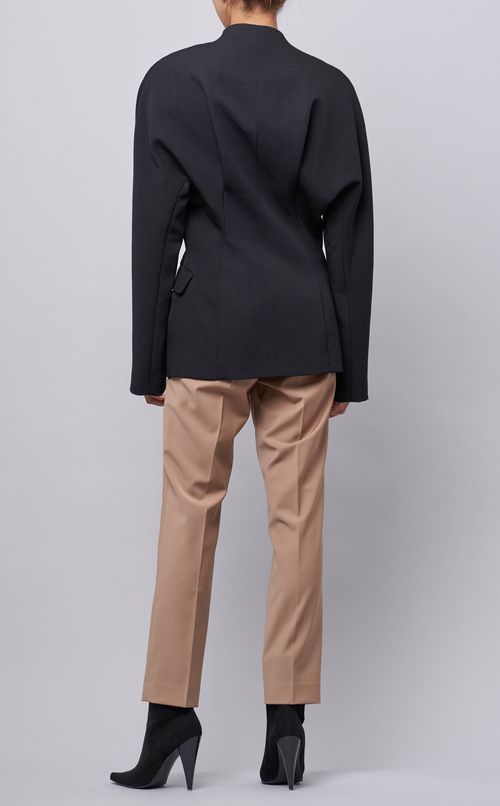 ノーカラーダブルジャケット