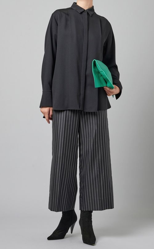 シルクウールストライプパンツ