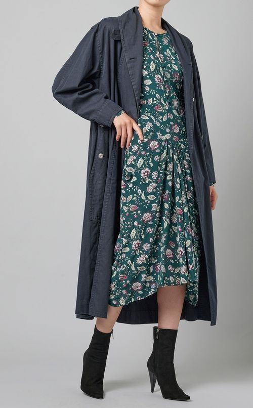 ギャザースリーブプリントワンピース