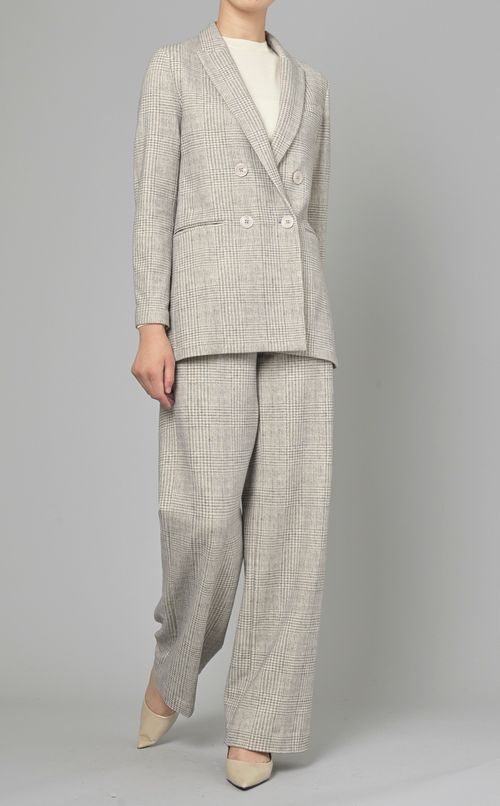 チェックストレートパンツ