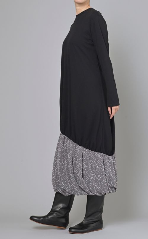 ジョーゼット切替ロングワンピース