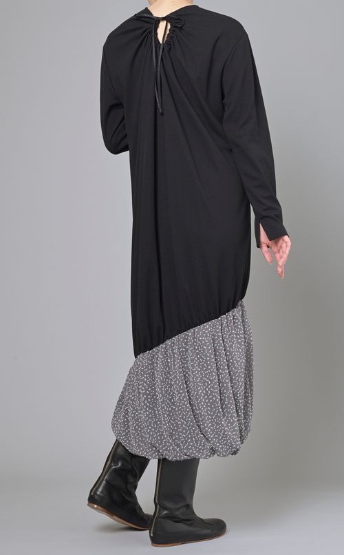 ジョーゼット切替ロングワンピース