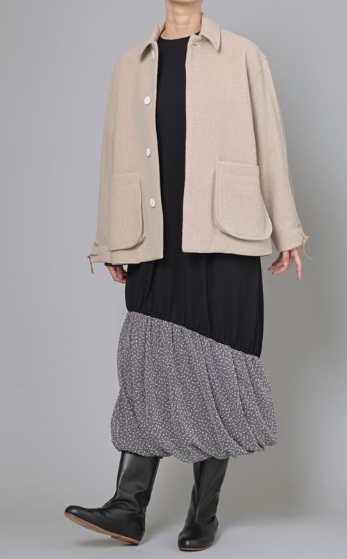 ウール比翼ショートコート