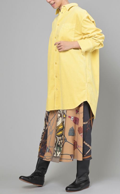 コーデュロイロングシャツ