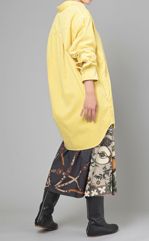 コーデュロイロングシャツ