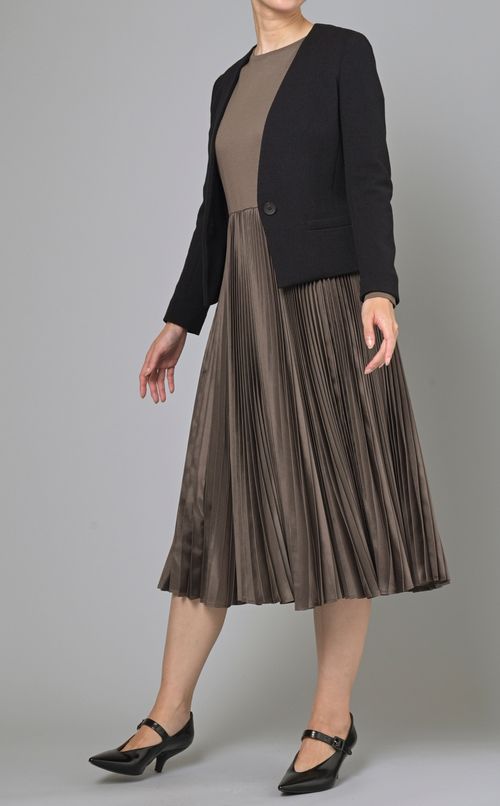 プリーツコンビドレス