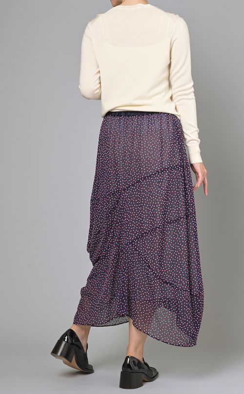 フロッキードットロングスカート