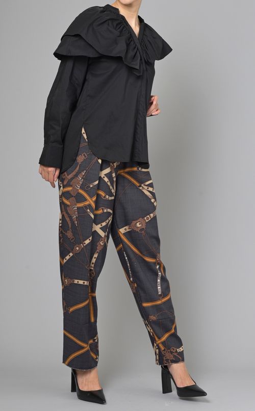 マルチプリントウールイージーパンツ