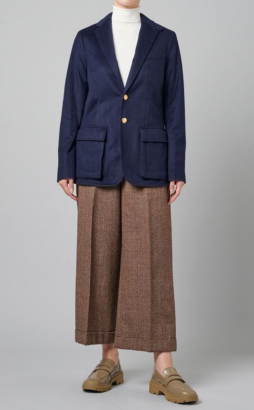 コットンウールロールアップパンツ