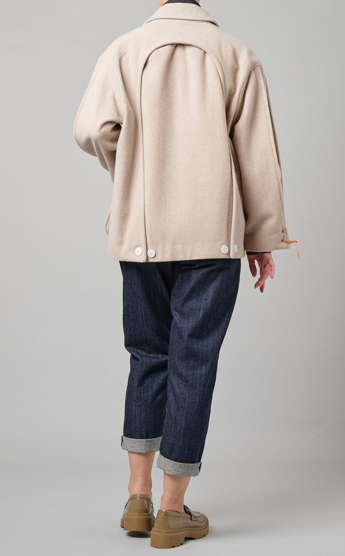 ウール比翼ショートコート