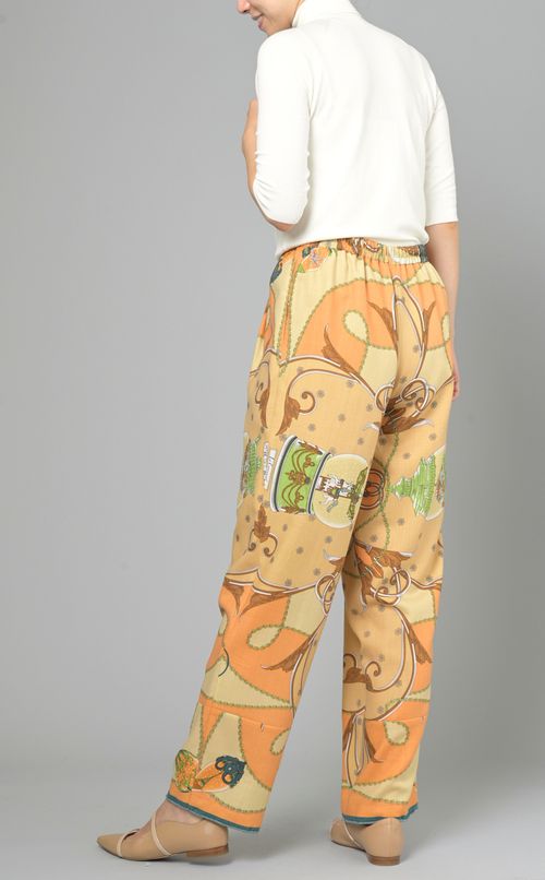 マルチプリントウールイージーパンツ