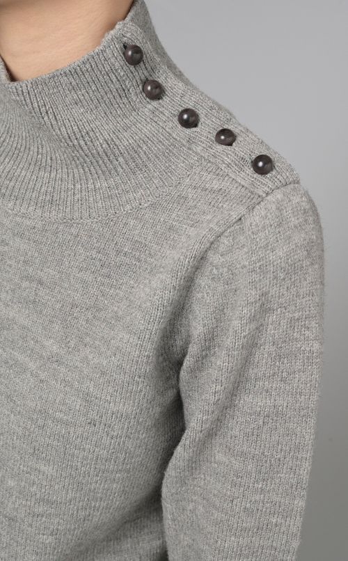 ウールサイドボタンニット