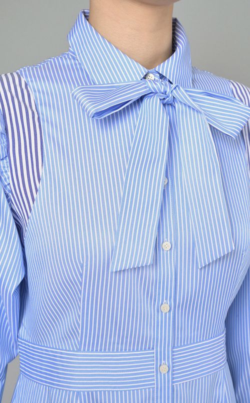 ボウタイシャツロングワンピース