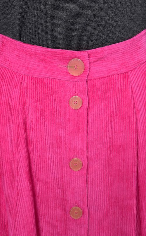 コーデュロイフロントボタンスカート