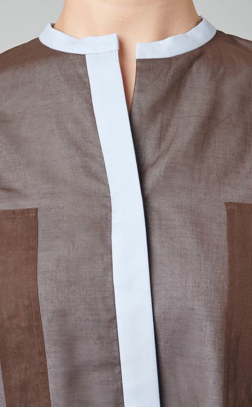 バイカラーコットンブラウス