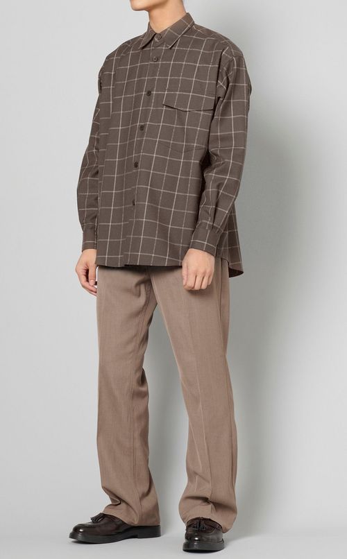 チェックウールレギュラーシャツ