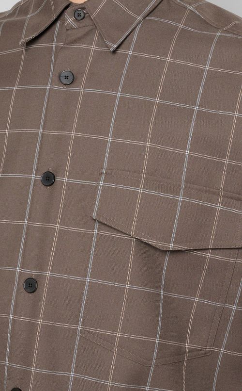 チェックウールレギュラーシャツ