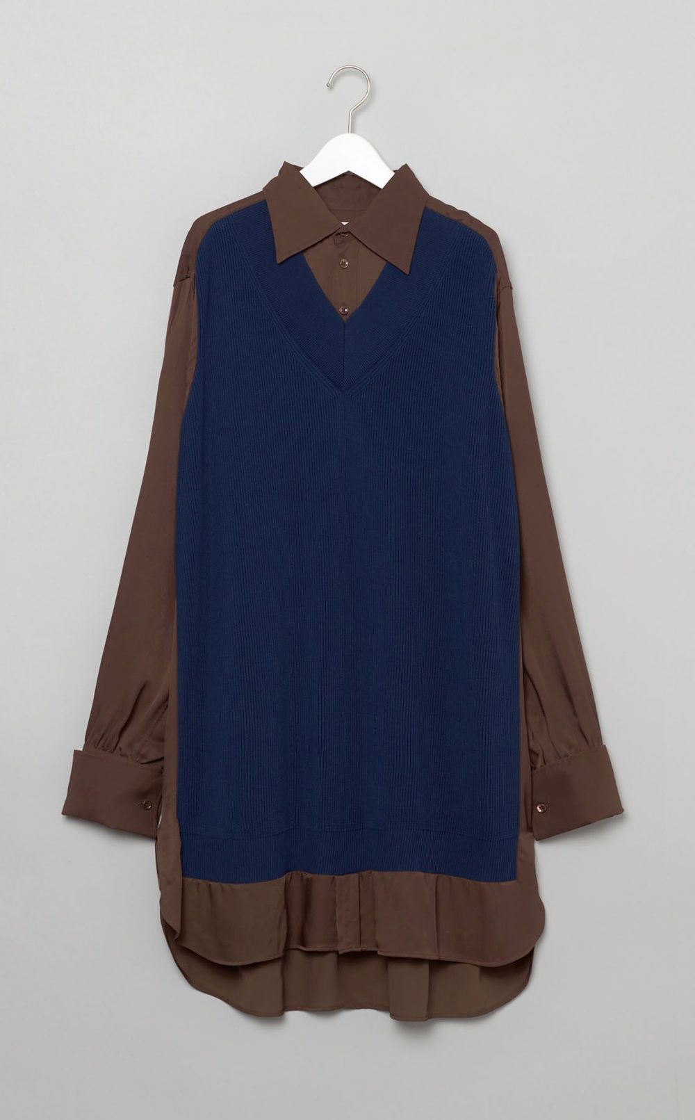 ニットコンビロングシャツ