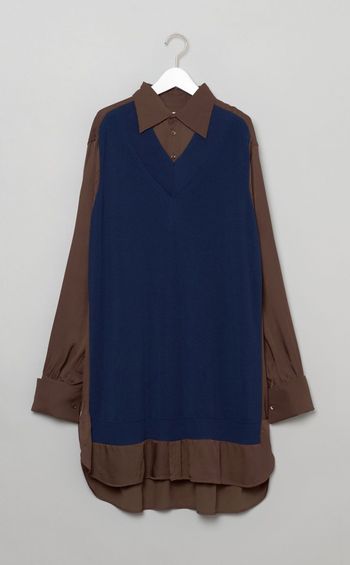 ニットコンビロングシャツ