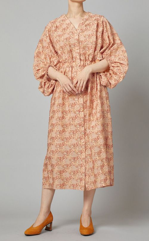 ボタニカルジャガードドレス