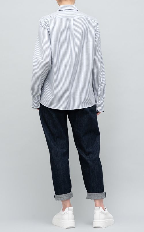 ストライプトリミングシャツ