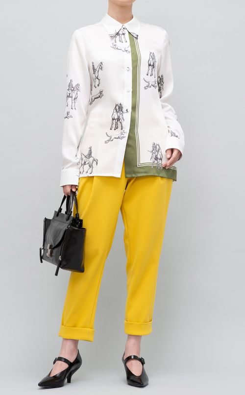 タックカラーテーパードパンツ