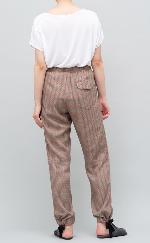 グレンチェックイージーパンツ