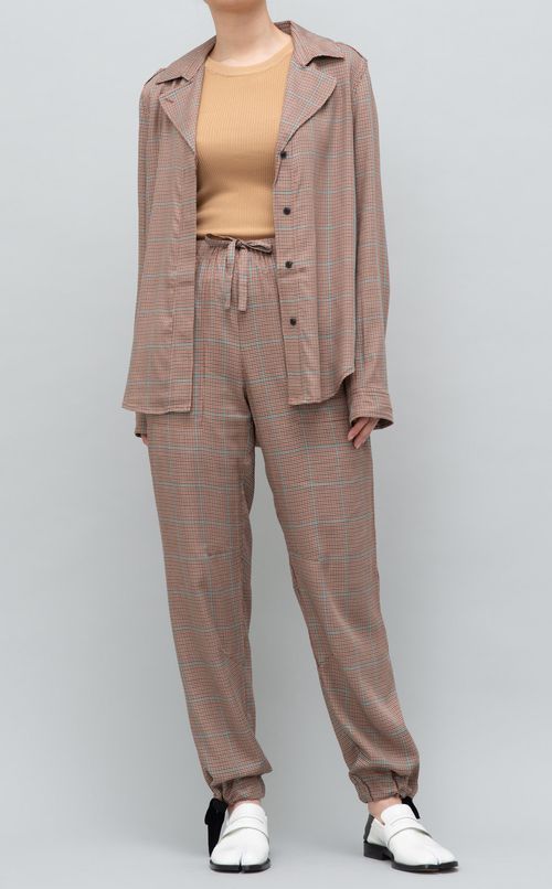 グレンチェックイージーパンツ