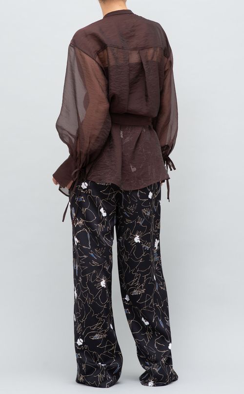 オーガンジースタンドカラーシャツ