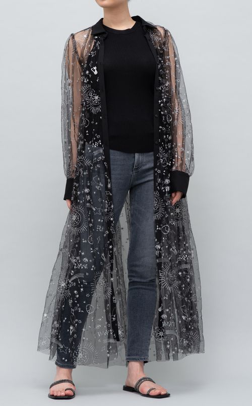 エンブロイダリーロングシャツワンピース