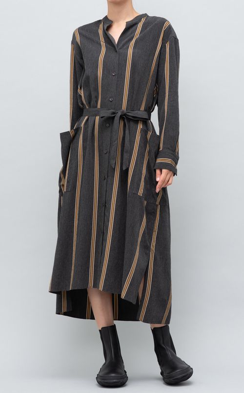 ストライプシャツワンピース