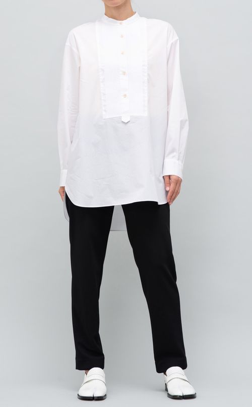 バンドカラーピンタックヨークシャツ