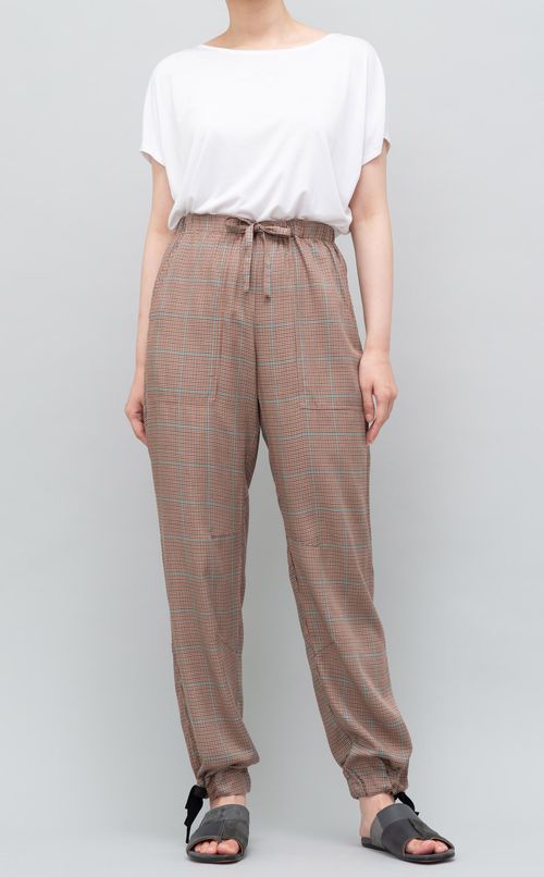 グレンチェックイージーパンツ