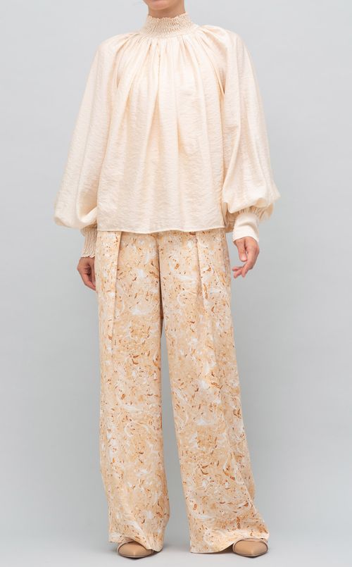 オーガンジーギャザーブラウス