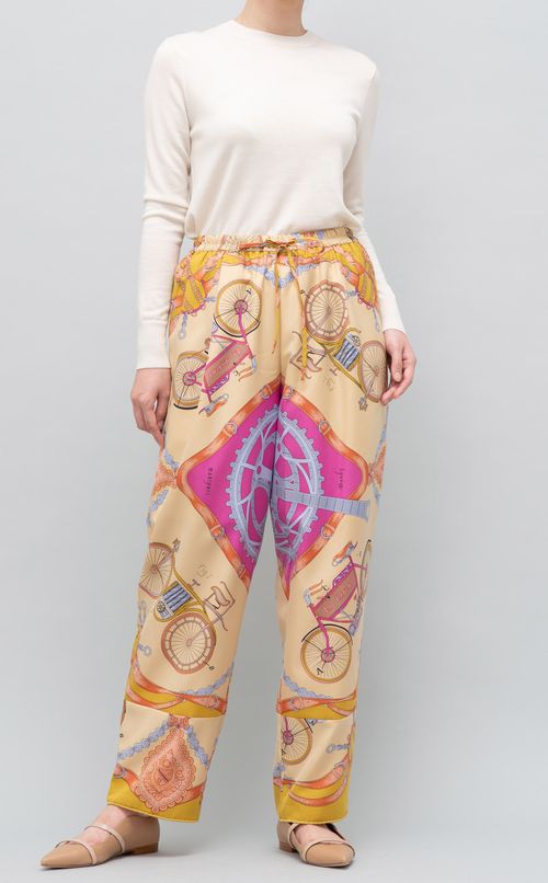 スカーフプリントイージーパンツ