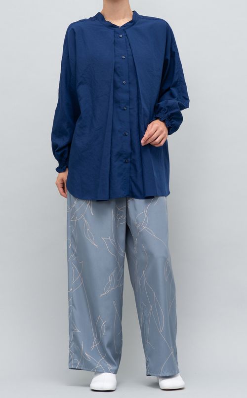 ボタニカルプリントイージーワイドパンツ