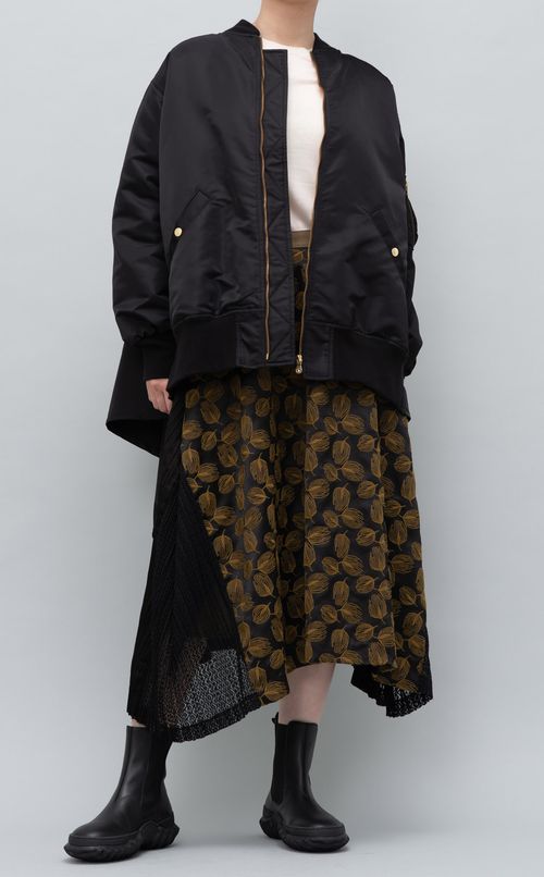 フラワー刺繍ドレープスカート