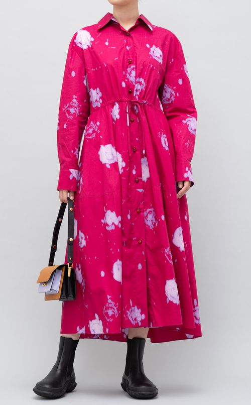 フラワーロングシャツワンピース