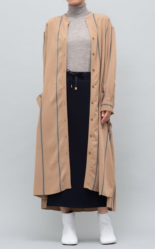 ストライプシャツワンピース