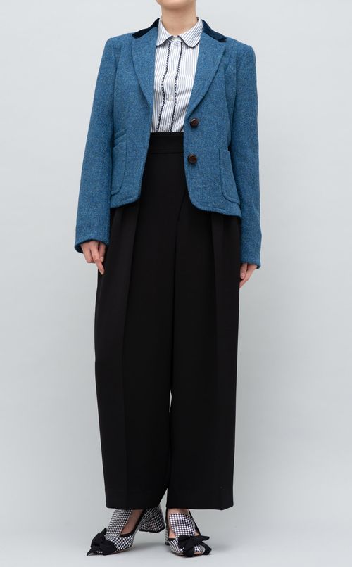 ストライプトリミングシャツ