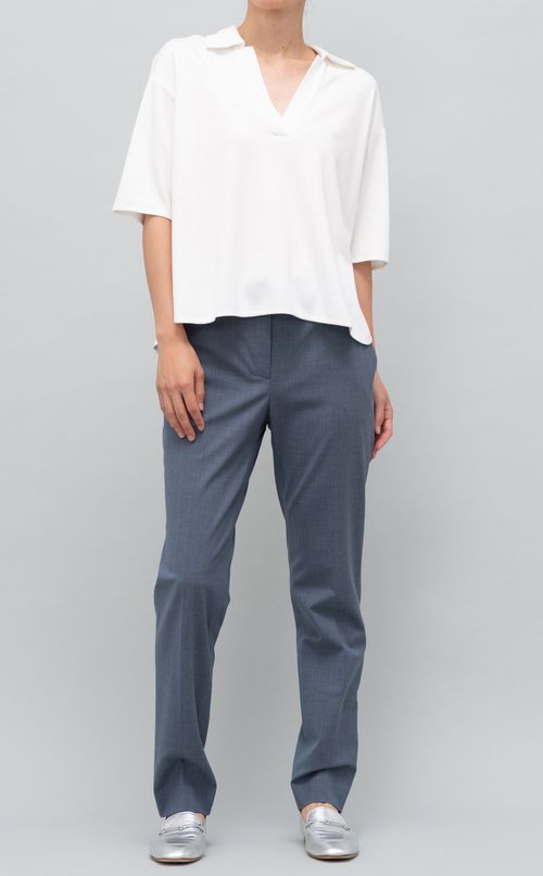 スキッパージャージーポロシャツ