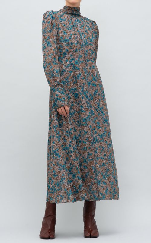 フラワープリントボウタイワンピース