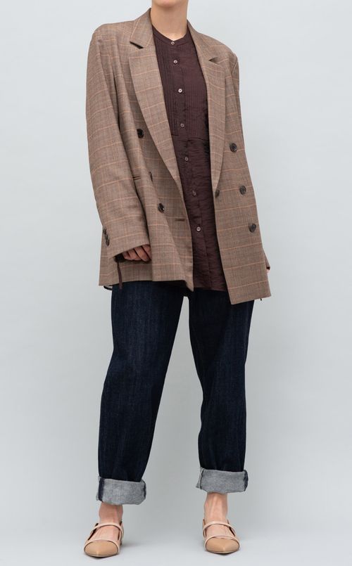 オーガンジースタンドカラーシャツ