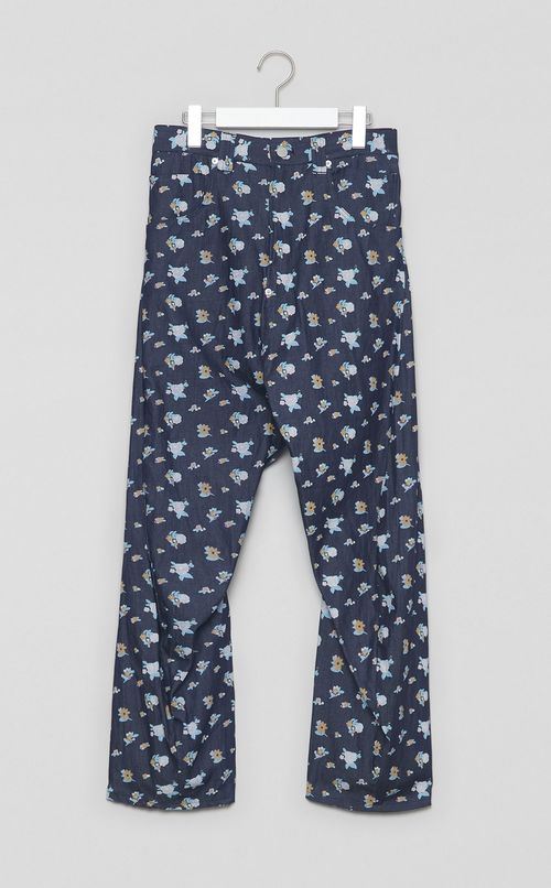 フラワープリントデニム