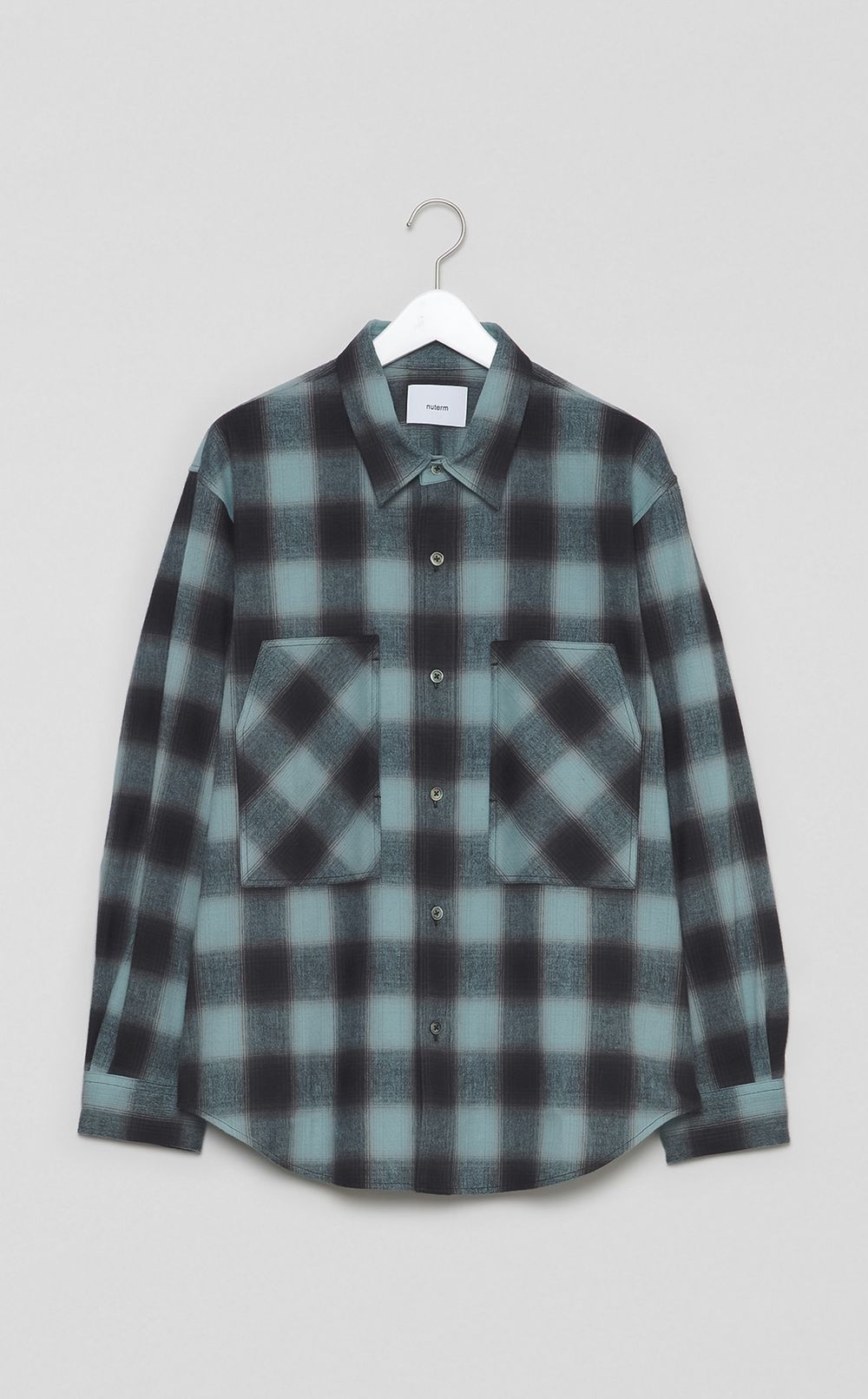 チェックミリタリースリーブシャツ