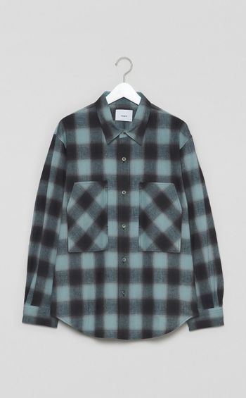 チェックミリタリースリーブシャツ