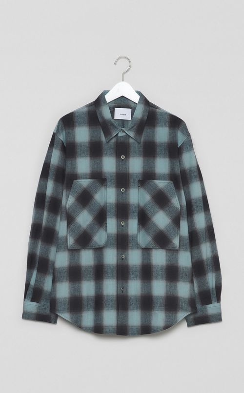 チェックミリタリースリーブシャツ