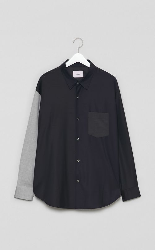 カラーミックスウールレギュラーシャツ