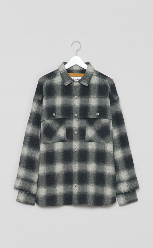 チェックダブルスリーブシャツ